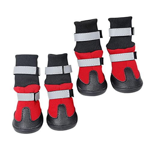 WOONEKY Schneestiefel 4 Stück Haustier- Outdoor-Schuhe Für Hunde Winter-Hundehaustier-Anti-Rutsch-Schuhe Sommer-Schuhe Sommer-Sandalen Stiefeletten Für Hunde Pfoten Pfotenschutz von WOONEKY