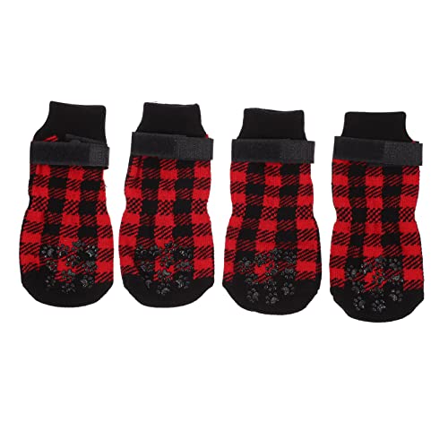 WOONEKY 4 Stück Haustier socken Pfotenschützer für Haustiere Socken für Booties Hundeschuhe socken für hundepfoten hundesocken sockenschuhe Heimtierbedarf Haustiersocken Reine Baumwolle von WOONEKY