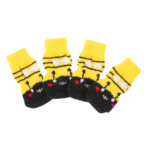 WOONEKY 4 stücke Hund Socken Anti Warme Haustier Pfoten Socken Weiche Baumwolle Pfotenschutz für Hunde von WOONEKY