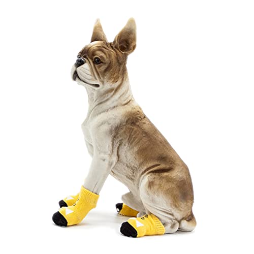 WOONEKY 4 Stück Haustiersocken Kamerahalsband für Hunde Haustier socken socken Schuhe für Hunde klein pet Supplies hundepflege sockenschuhe Baumwollsocken für Haustiere Hundesocken von WOONEKY