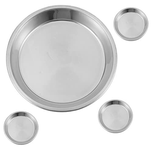 WOONEKY 4 Stück Katzennapf aus Edelstahl Kätzchen Schüssel Innennäpfe für Haustiere pet Bowl katzenfutter schüssel Katzennäpfe Flache Wasserschüssel Futternapf aus Metall Rostfreier Stahl von WOONEKY