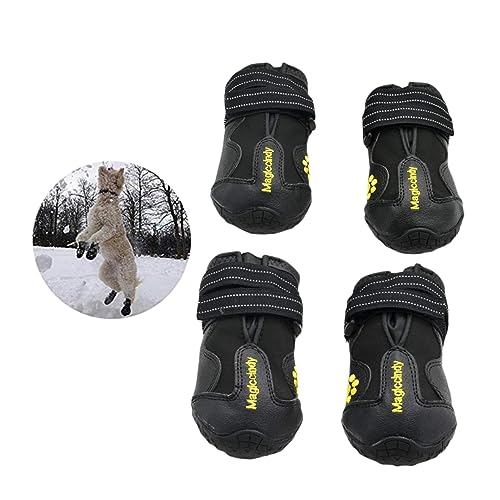 WOONEKY Winter Hundeschuhe Für Hunde wasserdichte Schneestiefel Mit Anti Rutsch Sohle Größe 3 Idealer Pfotenschutz Für Kaltes Wetter Und Schnee von WOONEKY