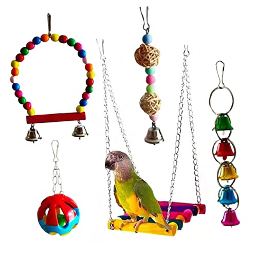 WOONEKY 5pcs Bird Bite Toy Set Papagei Kauen Spielzeug Haustierzubehör Chic Bird Toy von WOONEKY