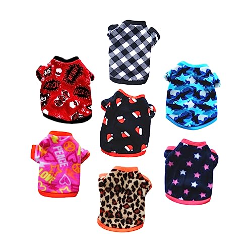 WOONEKY 7St Haustier Warmer Pullover entzückende hundekleidung Partykleidung für Haustiere hundemantel Dog Raincoat Dog Coat warme Hoodies Welpen Winterkostüm Haustier-Hundekleidung Vlies von WOONEKY