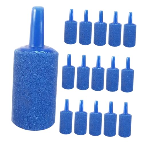 WOONEKY Aquarium Luftstein Blase Diffusor 80 Stück Zylinder Luftsteine ​​Aquarium Luftpumpe Luft Blau Sand Kopf von WOONEKY