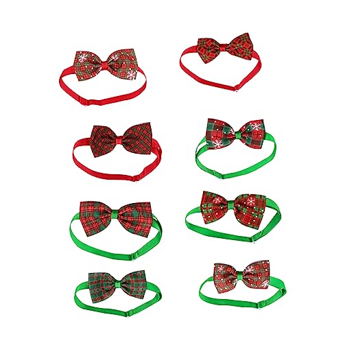 WOONEKY 8St Haustier Fliege Weihnachten Haustierhalsband Halsschleifen für Hunde Hundehalstuch Haustier Schal Halstuch Weihnachtskrawatten Hund Halskette weihnachtstierbedarf Polyester von WOONEKY