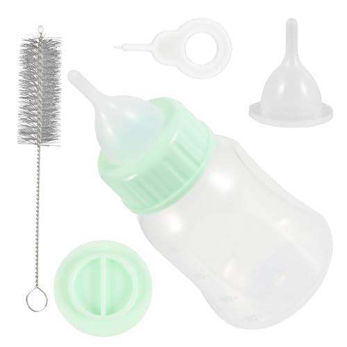 WOONEKY Babyflaschen-Set für Haustiere 120 ml Grün Babyflaschen-Set für Kätzchen und Welpen stabil leicht zu tragen haustierspezifische Flaschen von WOONEKY