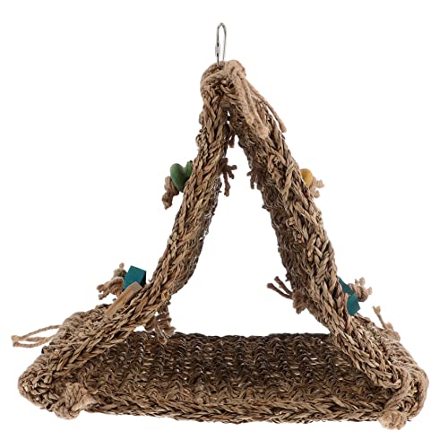 WOONEKY Bird Hängende Hängematte Cave Rattan Bird House Nest Haustier Swing Schlafendes Bett von WOONEKY