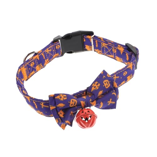 WOONEKY Verstellbares Haustierhalsband Halloween-Katzenhalsband Fliege-Design Kätzchenhalsband Festliche Katzenschleife Größe S Haustier-Party- von WOONEKY