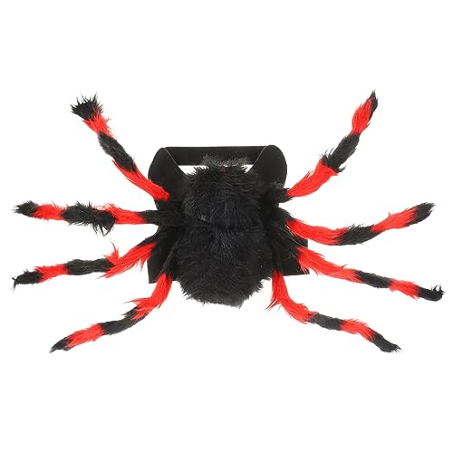 WOONEKY Spinnenkostüm für Haustiere Halloween lustiges Hunde-/Katzen-Outfit Schwarz/Rot Größe S von WOONEKY