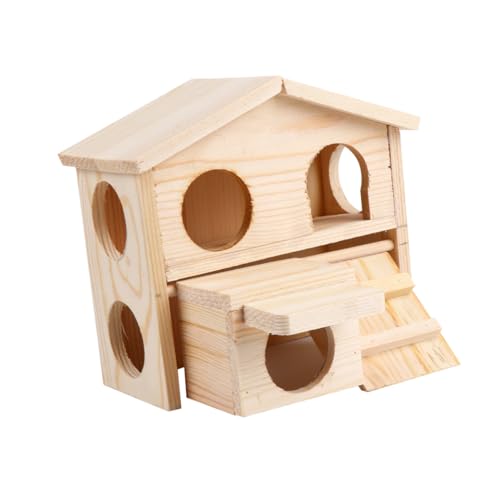 WOONEKY Hamster Backenzahnnest des Hamsters Hamsterhaus Einstreu für Meerschweinchen Hamsterhütte Hasenhaus Hamster Spielzeug hamsterspielzeug Haustierhaus mit Leiter Protokoll von WOONEKY