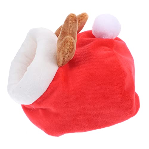 WOONEKY Hamster Baumwollnest hamsterbett pet Heating pad Hamster Schlafkorb Hamsternest Weihnachten Haustier Spielzeug Hase Spielzeughamster Ruhebett für Kaninchen Igelnest Baumwolle rot von WOONEKY