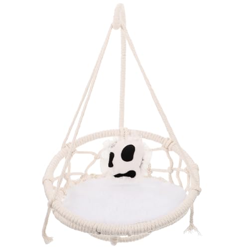 WOONEKY Hamster Hängematte hamsterbett Hamster Spielzeug kleintierspielzeug Reptilien Schlafnest Hängematte für Haustiere Hängematte Spielzeug Rattenhängematte für Käfig Baumwollseil Beige von WOONEKY