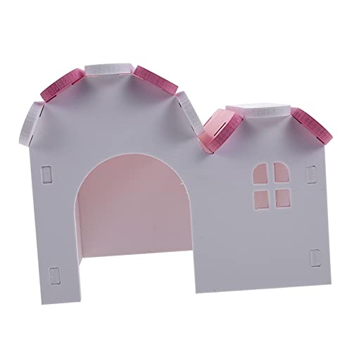 WOONEKY Hamsterhöhle hamsterbett Hamster versteck Hamster Hideout Hamster Playing Villa Pet Villa Kleintierversteck Hamsterspielplatz kleines Tierheim Hamster-Spielnest PVC-Material Rosa von WOONEKY