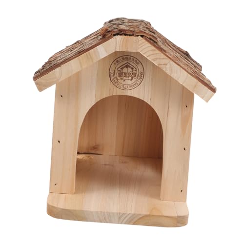 WOONEKY Echtholz Hamster Versteck Holz Nest Home Gemütlicher Unterschlupf Holz Rattenhaus Haustier Versorgung Zartes Design von WOONEKY