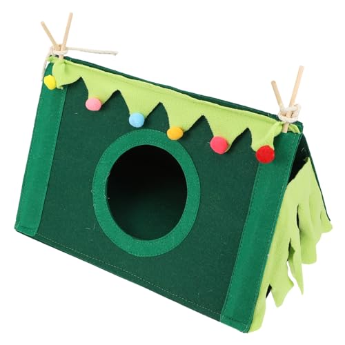 WOONEKY Hamsternest tierzelt nagerhaus Hamsterversteck winterliches Haustierbett einfaches Kaninchennest Spielzeug Schlafnest für Haustiere Schlafzelt für Haustiere hölzern Green von WOONEKY