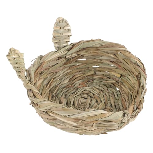 WOONEKY Hasenstall Aus Stroh Spielzeug Meerschweinchen-Nest Hamsternest Kleines Tiernest Kleine Hamster-schlafmatte Rattennest Chinchilla-Nest Kaninchennest Handgewebtes Nest von WOONEKY