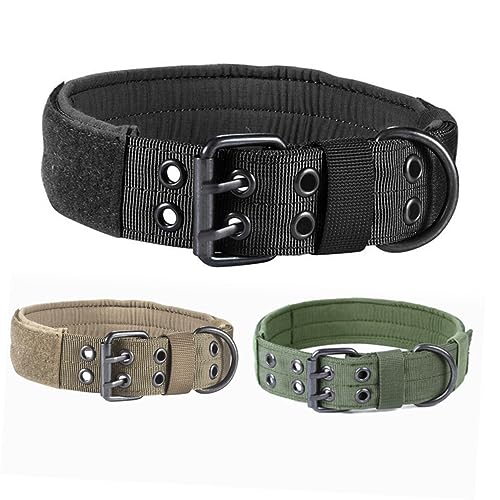 WOONEKY Stil Hundehalsband Nylon Haustierhalsband Mit Metallschnalle Größen Small-medium-Large Schwarz XL von WOONEKY