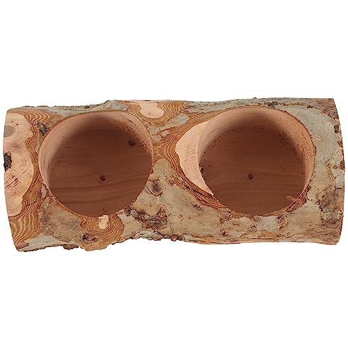 WOONEKY Haustier-Holznapf Hamster Futtertrog Chinchilla Futtertrog Futternapf für Welpen Kleiner Futternapf für Haustiere Tierfutter Chinchillaschale aus Holz Hamster-Holzschale Apfelholz von WOONEKY