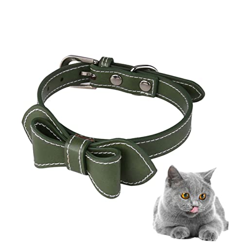 WOONEKY Haustier Pu Halsband Haustier Hundehalsband Pu Hundehalsband Haustierhalsband Katze Bowknot Kragen Heimtierbedarf von WOONEKY