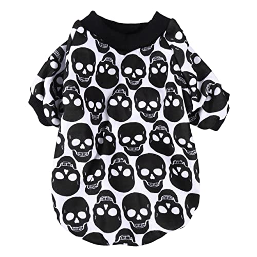 WOONEKY Haustier-Pullover Hundehoodies Für Kleine Hunde Halloween-kostüme Für Hunde Hundekostüme Halloween-welpen-Kleidung Halloween-welpen-Outfits Kleine Hundehemden Reine Baumwolle Black von WOONEKY