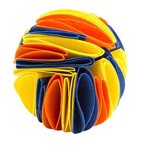 WOONEKY Hundespielzeug Bälle Haustier Leck Lebensmittel Spielzeug Filz Interaktive Langsame Fressen 20cm Gelb Orange von WOONEKY