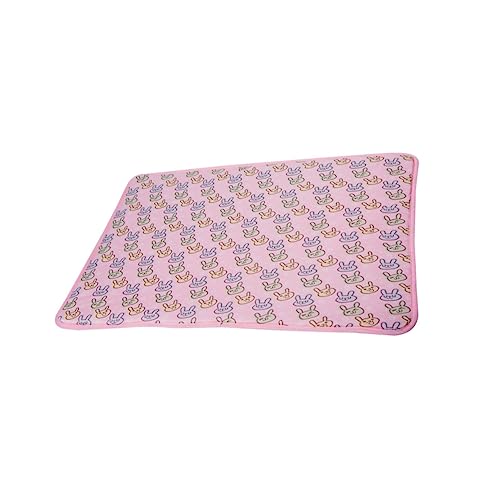 WOONEKY Haustier kühle Unterlage Hund schlafunterlage Outdoor-Hundematte Chill Pad für Hunde haustierbett pet Bed Schlafmatten Sommerunterlage für Katzen Kätzchen Liegeunterlage Stoff Rosa von WOONEKY