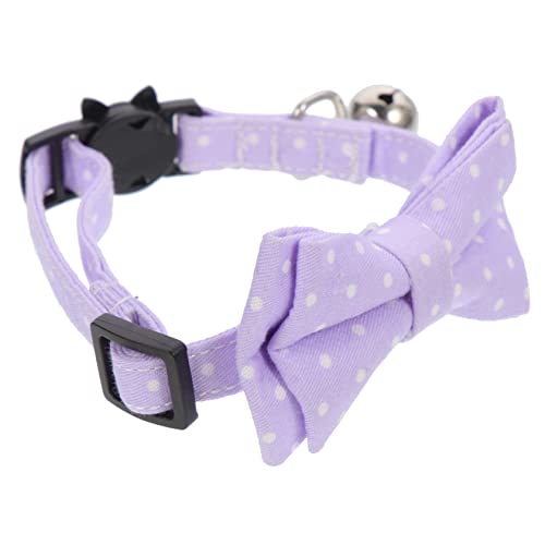 WOONEKY Haustierbogen Hundehalsband Mit Fliege Welpenhalsbänder Für Mädchen Hundebekleidung Für Kleine Hunde Mädchen Hundebogen Gepunktete Katzenfliege Welpen Baumwolle Lavender von WOONEKY