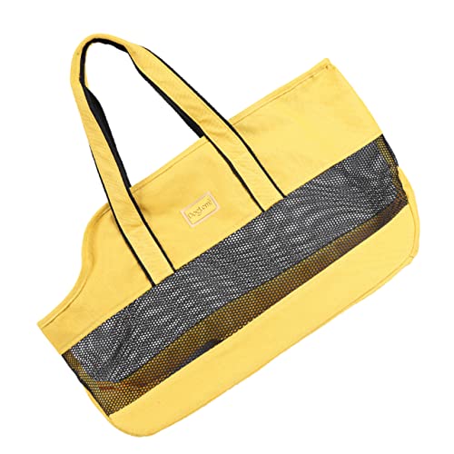 WOONEKY Haustiertasche Outdoor-Tasche für kleine Hunde Reisetaschen Hund Handtasche pet Tasche Canvas-Einkaufstasche Handtaschen Outdoor-Tasche für Katzen Katzentransporter Netz Yellow von WOONEKY