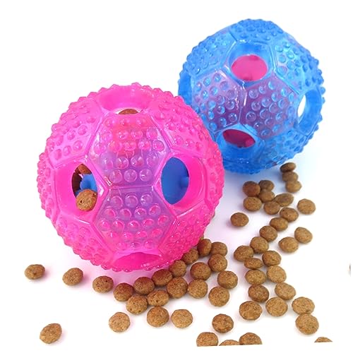 WOONEKY Interaktives Futterspender Hundespielzeug Kauball Aus Robustem Für Hunde Zum Und Zähneputzen Pink Ideal Für Aktive Haustiere von WOONEKY