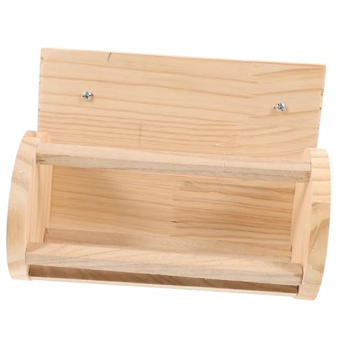 WOONEKY Kaninchen Heu Futterstation Aus Holz Ausgehöhlter Kleintier Futterspenderhalter Ideal Für Hamster Und Kaninchen Robustes Kaninchen Zubehör von WOONEKY