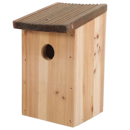 WOONEKY Realistischer Vogelnistkäfig Vogelhaus Vogelhäuschen aus Holz für Käfig Vogelnistkasten für draußen Vogeldekor von WOONEKY