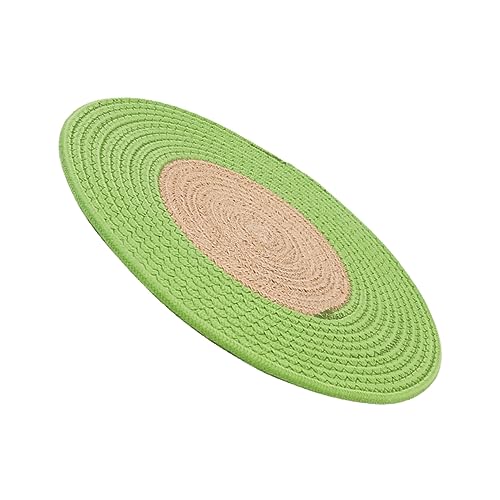 WOONEKY Katzenunterlage Runde Teppiche Katzenkratzteppich Gewebter Teppich Runder Geflochtener Teppich Strickmatte Rattan Webmatte Für Katzen Bodenmatte Für Katzen Runder von WOONEKY