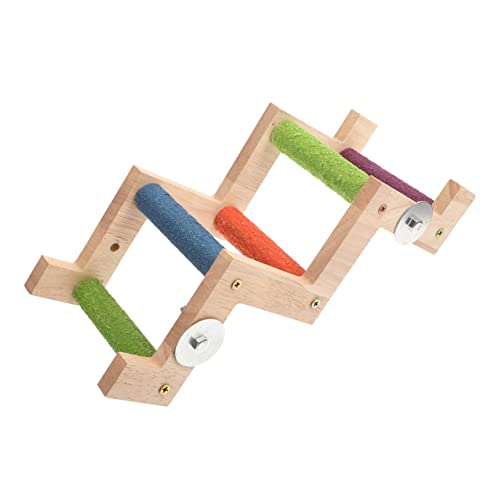 WOONEKY Kletterleiter für Papageien Kauspielzeug für Vögel Papageienspielzeug nager Spielzeug Bird Toys Spielzeuge Spielset aus Holz Vogelleiter Sittich Leiter hölzern Hängeleiter Mansa von WOONEKY