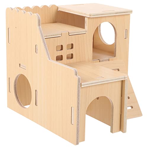 WOONEKY Kreatives Mini Holz-Haus Für Hamster Und Kleintiere Zweilagiges Spielhaus Als Rückzugsort Und Spielzeug Für Zwerghamster Ratten Und Chinchillas Dekorativ Und Funktional WOONEKY Kreatives Mini Holz-Haus Für Hamster Und Kleintiere Zweilagiges Spielhaus Als Rückzugsort Und Spielzeug Für Zwerghamster Ratten Und Chinchillas Dekorativ Und Funktional von WOONEKY