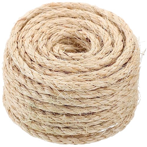 WOONEKY Naturbelassene Sisal Katzenkratzseilrolle Widerstandsfähiges Hanfseil Für Kratzbaum Und DIY Katzenmöbel 6mm x 10m Natürlicher Farbe Vielseitige Katzenkratzersatzteile Für von WOONEKY