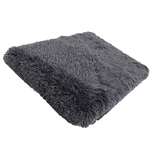 WOONEKY Nestmatte für Welpen Schlafsackkissen für Welpen wärmendes Haustierbett Schlafbett für Katzen katzenbett Hundebett Hundeunterlagen Hundematte Schlafbetten für Hunde Tuch Dark Grey von WOONEKY