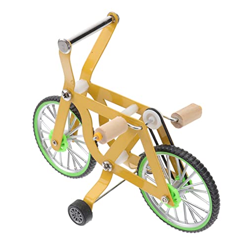 WOONEKY Papagei Fahrrad Mini-vogelspielzeug Vogelspielplatz Spielzeug Zum Trainieren Von Vögeln Papageien-trainingsspielzeug Papagei Vogel Spielzeug Mikrospielzeug Ara Plastik Yellow von WOONEKY