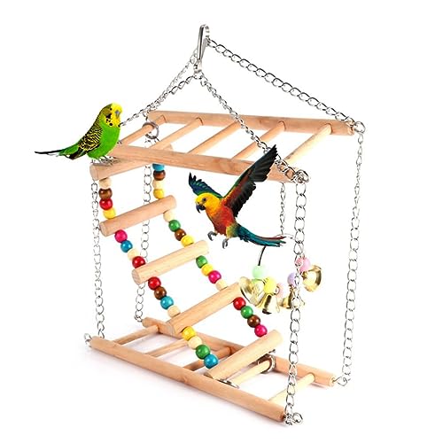 WOONEKY Wooden Pet Swing Und Leiter Für Vögel Sicheres Spielzeug Natürlichem Mit Eisenkette Für Papageien Hamster Und Andere Kleintiere Für Spiel Und WOONEKY Wooden Pet Swing Und Leiter Für Vögel Sicheres Spielzeug Natürlichem Mit Eisenkette Für Papageien Hamster Und Andere Kleintiere Für Spiel Und von WOONEKY