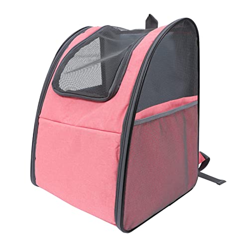 WOONEKY Rucksack Für Haustiere Hündchen Welpen Rucksack Belüftete Haustiertasche Reisetasche Für Katzen Tasche Für Ausgehende Katze Tragetasche Für Haustiere Katzen Rucksack Rosa Segeltuch von WOONEKY