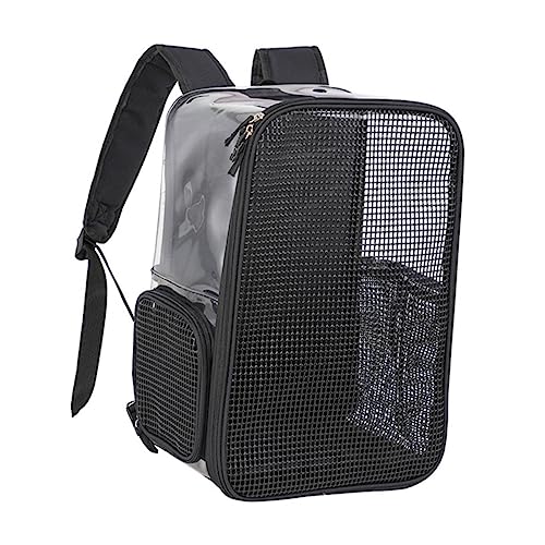 WOONEKY Rucksack Klare Rucksäcke Cat-Schultertaschen Aus Mesh Mesh-rucksäcke Tragbare Tragetasche Für Kleine Haustiere Tragbar Klein Tragetaschen Für Igel Babytrage Black Oxford-Stoff von WOONEKY