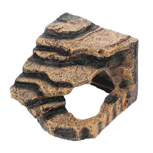 WOONEKY Schildkröte Aalen Felsen 14x14x10cm Reptil Klettern Plattform Schildkröte liefert Aquarium Harz Handwerk von WOONEKY