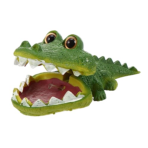 WOONEKY Resin Krokodil Deko Für Aquarium Simuliertes Krokodil Ornament Mit Luftsprudler Funktion Aquarium Dekoration Für Fischbecken Und Wasserpflanzen Kunstpflanze Deko Element von WOONEKY