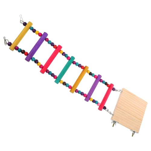 WOONEKY Sittich Leiter Spielzeug Bunte Holz Klettern Leiter Papagei Vogel Kauen Spielzeug Pet Decor von WOONEKY