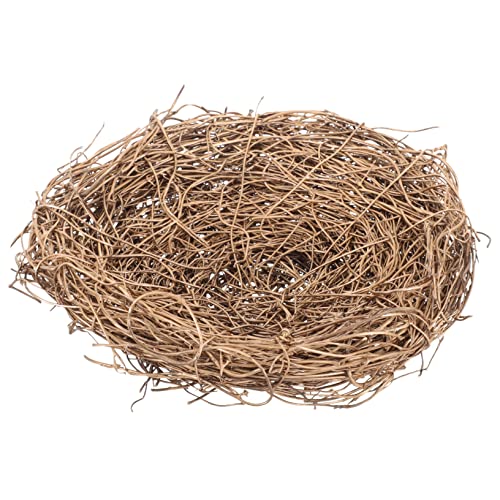 WOONEKY Vogelnest Vogelnest Nestschmuck Vogelnester im Frühling gefälschtes Vogelnest künstliches Pflanzendekor Mini-Vögel Vogelnestfotografie Kunstpflanze Rattan-Nest Vogelnest Rattan von WOONEKY