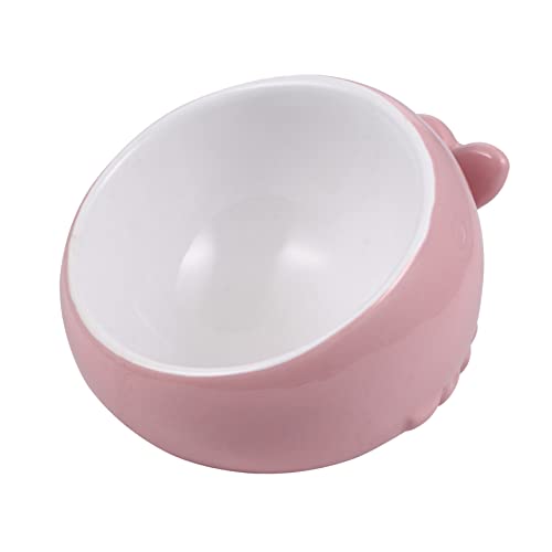 WOONEKY Wal-Katzennapf wasserspender für Hunde Schöne Walschale aufgezogene Katze pet Bowl katzenfutter schüssel Hundenäpfe Haustier Nackenschutzschale Rutschfester Katzennapf Keramik Rosa von WOONEKY