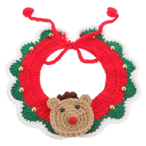 WOONEKY Weihnachten Kleidung weihnachtsbekleidung weihnchtsdeko weihnatsdeko cat Accessories Haustierschal Weihnachtskatzenschal Haustiergeschenk Weihnachtselchschal Milch Baumwolle von WOONEKY