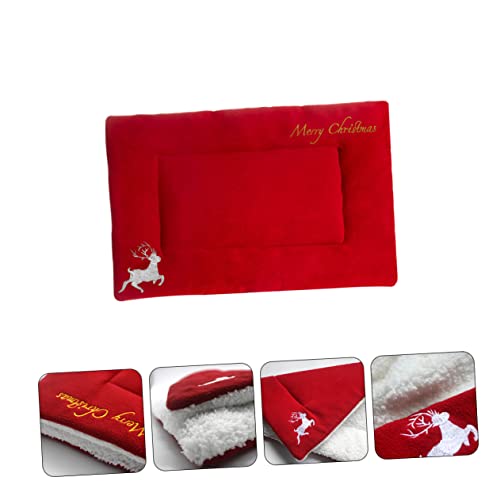 WOONEKY Weihnachtsmatte für Haustiere waschbare Bettunterlagen wärmende Katzenbettauflage pet Heating pad Weihnachts Haustiermatte Schlafmatten Schlafkissen Schlafmatte für Haustiere Elch von WOONEKY