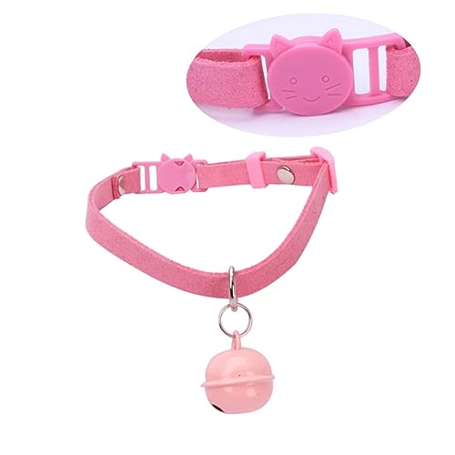 WOONEKY Verstellbares Katzengeschirr Mit Glöckchen Personalisierbares Katzenhalsband Für Kätzchen Und Katzen Pink Zufälliger Stil Haustierhalsband Mit Glockengeräusch von WOONEKY