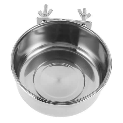 WOONEKY Edelstahl Doppel Schraube Loch 14 * 5 5 cm Papagei Lebensmittel Schüssel Fütterung Coop Tassen Vogel Käfig Feeder Dish Cup Vogel Feeder Wasser Schüssel von WOONEKY